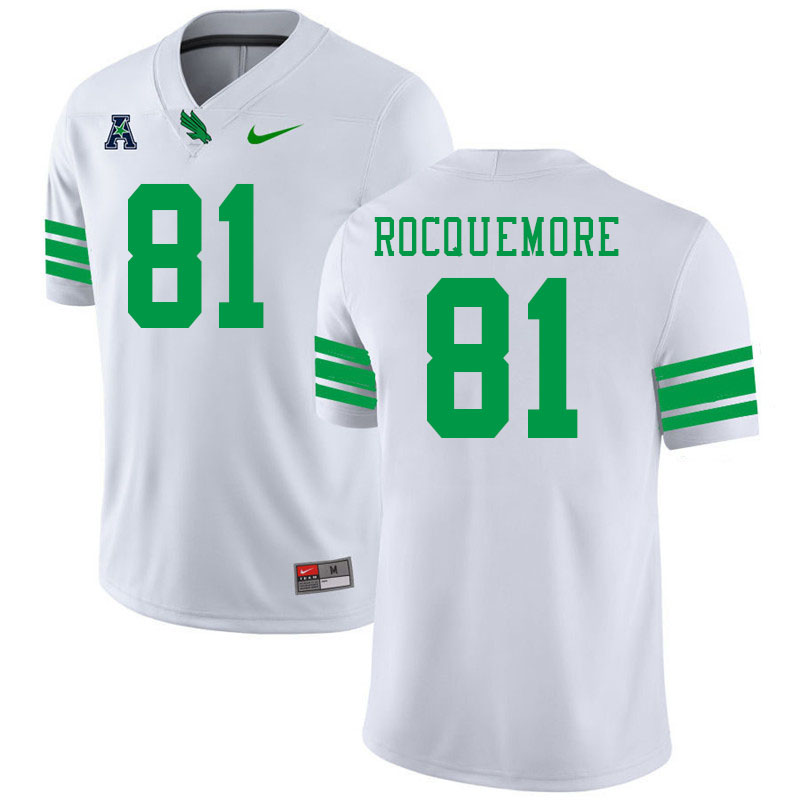 #81 Richard Rocquemore North Texas Mean Green College Football Jerseys Stitched-White